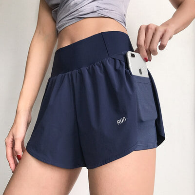 Kendra Quick Dry High Waist Yoga Shorts with Sewn in Cycling Shorts - Tranquil Panda