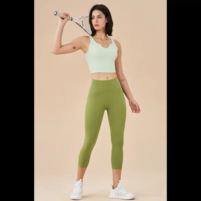 Julia High Waisted Capri Leggings - Tranquil Panda